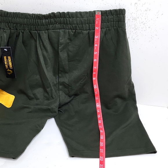 TRUE RELIGION SHORTS DARK GREEN WITH GOLD LOGO - Picture 5 of 8